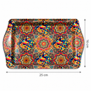 Metalen dienblad – Kleurrijke mandala & geometrie - 16 x 25 cm