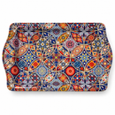 Metalen dienblad – Oosters mozaïek blauw & oranje