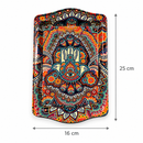 Metalen dienblad – Kleurrijke Hamsa - 16 x 25 cm