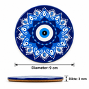 Onderzetter - Blue Evil Eye Mandala