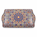 Metalen dienblad – Sierlijke mandala blauw & rood - 16 x 25 cm