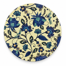 Onderzetter – Sierlijke bloemen blauw & crème