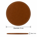 Leren Onderzetters - met houder - 4 stuks