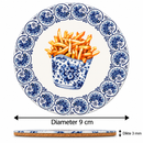 Onderzetter Friet met Delfts blauwe sierrand