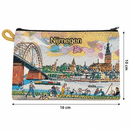 Nijmegen tasje met rits – Waalbrug &amp; Skyline – 16 × 10 cm