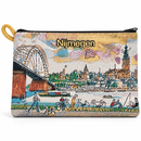Nijmegen tasje met rits – Waalbrug &amp; Skyline – 16 × 10 cm