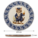 Onderzetter – Delftsblauwe Kat Gentelman