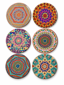 Onderzettserset rood - 6 stuks