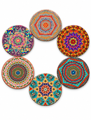 Onderzettserset rood - 6 stuks