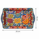 Metalen dienblad – Kleurrijke sterrenpatchwork - 16 x 25 cm
