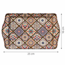 Metalen dienblad – Sierlijke mandala tegels - 16 x 25 cm