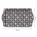 Metalen dienblad – Blauw bloemenmozaïek - 16 x 25 cm
