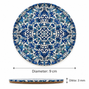 Onderzetter – Sierlijke bloemenmandala blauw