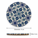 Onderzetter – Bloemenarabesk blauw & groen