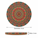Onderzetter - Sierlijke mandala rood & groen