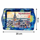 Metalen dienblad - Nijmegen Stevenskerk - 16 x 25 cm