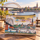 Nijmegen tasje met rits – Waalbrug &amp; Skyline – 16 × 10 cm