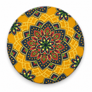 Onderzetter - Bloemenmandala okergeel