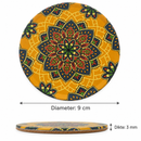 Onderzetter - Bloemenmandala okergeel