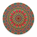 Onderzetter - Sierlijke mandala rood & groen