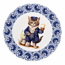 Onderzetter – Delftsblauwe Kat Gentelman