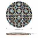 Onderzetter – Geometrisch tegelmozaïek blauw & crème