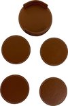 Leren Onderzetters - Onderzetters voor glazen - Tafelaccessoires - Onderzetters met houder - 4 stuks - Camel