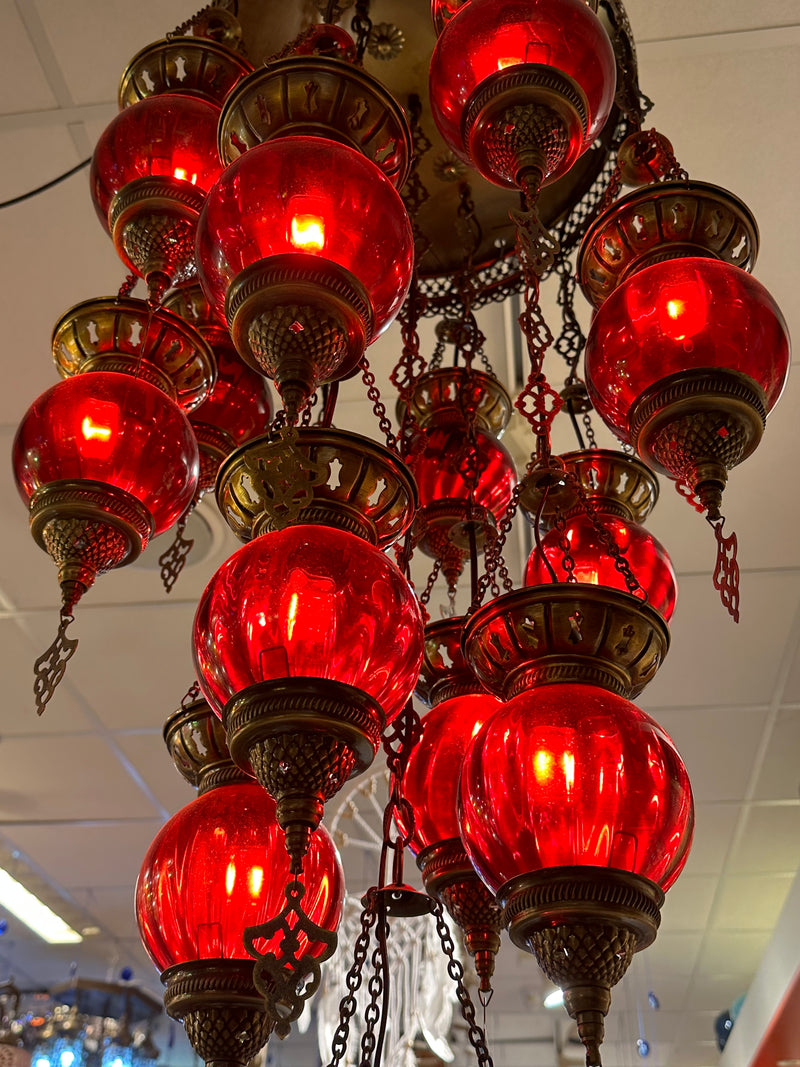 Mozaïek Hanglamp set 15 rood  bollen