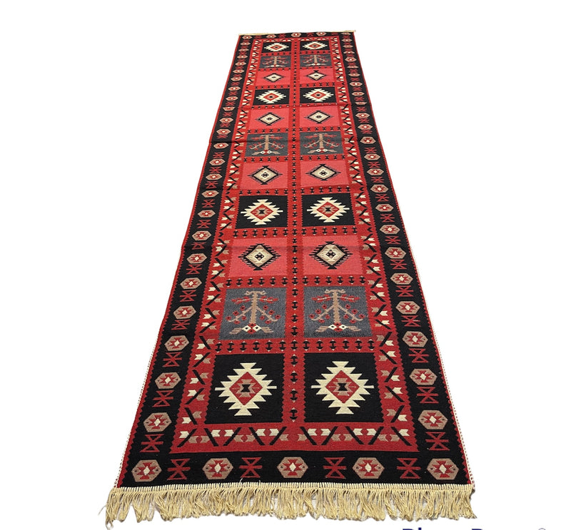 Kelim Vloerkleed Konya - Kelim Kleed - Kelim tapijt - 80x300 cm - Loper - Turkish Kelim - Oosterse vloerkleed