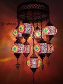 Mozaïek Hanglamp set 9 bollen