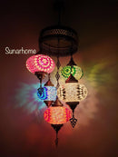 Mozaïek Hanglamp set 5 bollen