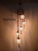 Mozaïek Hanglamp Set 5 bollen