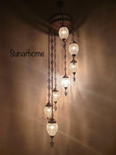 Mozaïek Hanglamp set 7 bollen